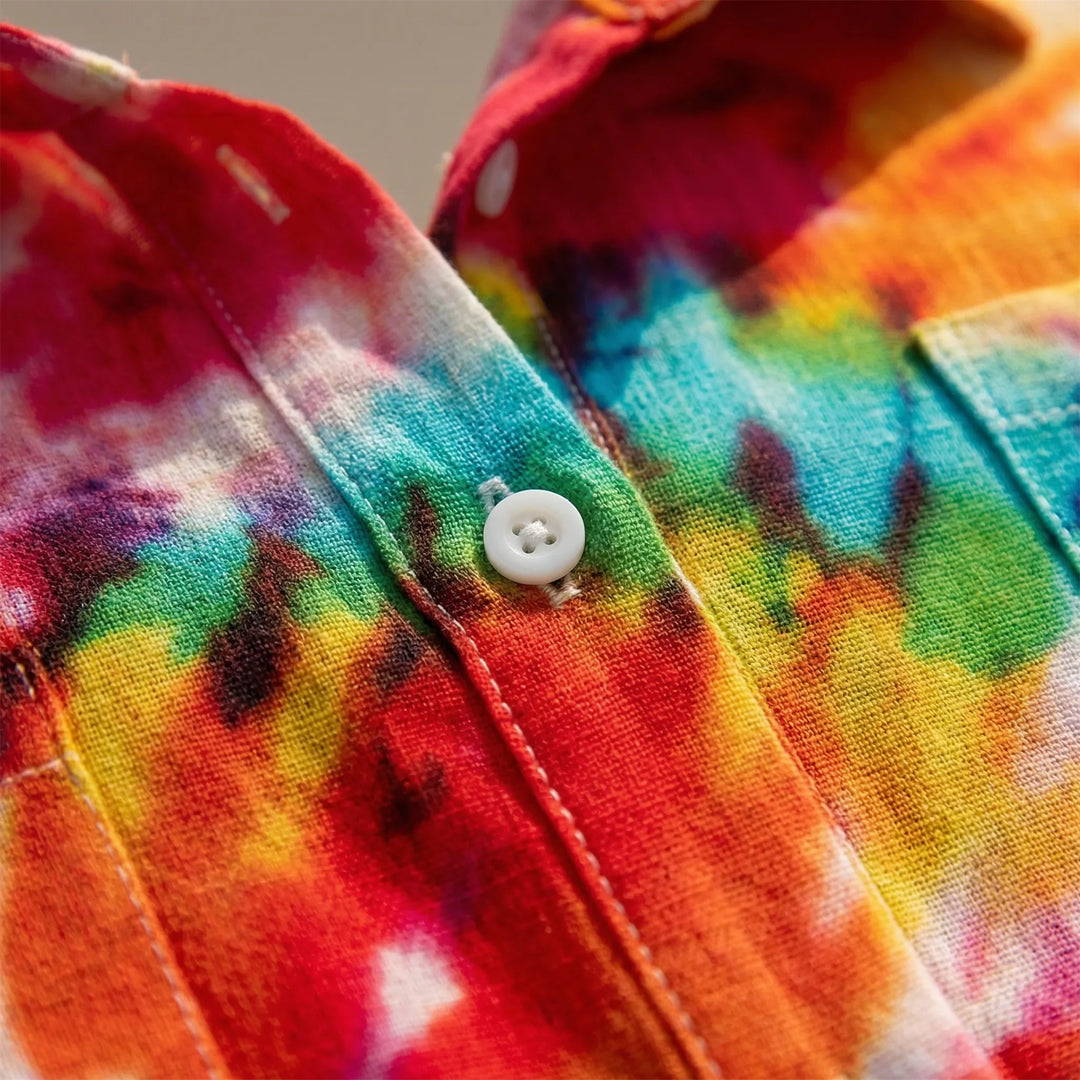 Sukienka koszulowa z nadrukiem tie-dye - Vanessa