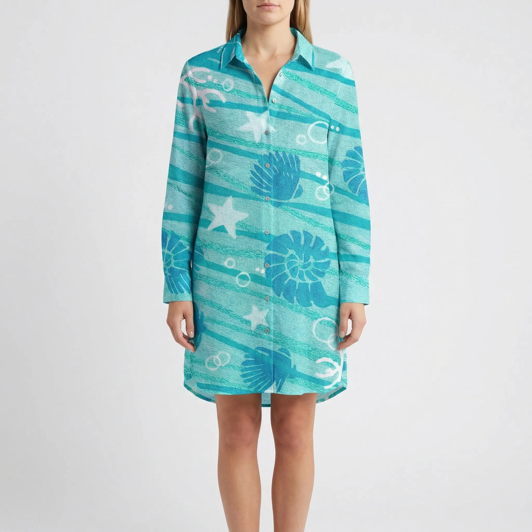 Sukienka koszulowa z nadrukiem tie-dye - Vanessa