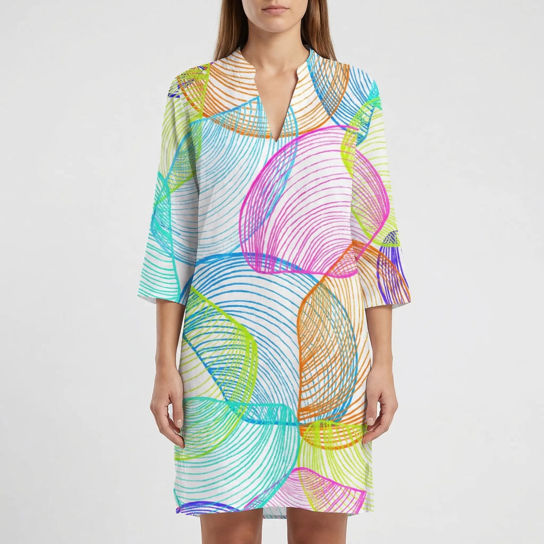 Sukienka koszulowa z nadrukiem tie-dye - Vanessa
