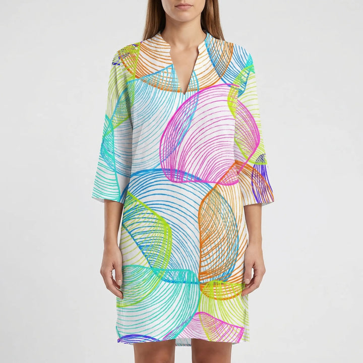 Sukienka koszulowa z nadrukiem tie-dye - Vanessa