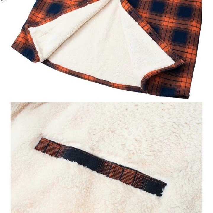 Fleece'owa męska kurtka w kratę – edycja jesienna Arvid