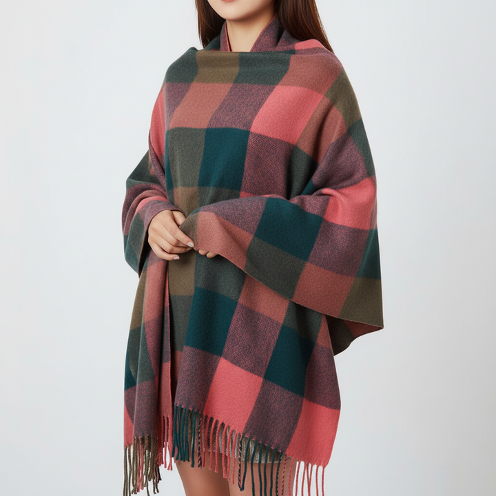 Miękki szalik kaszmirowy w wzór rombów - AutumnCloak