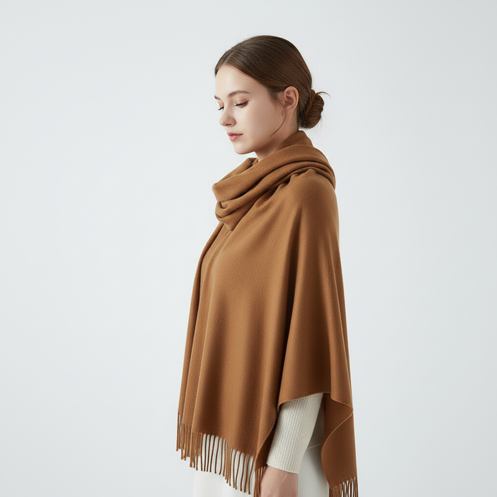 Miękki szalik kaszmirowy w wzór rombów - AutumnCloak