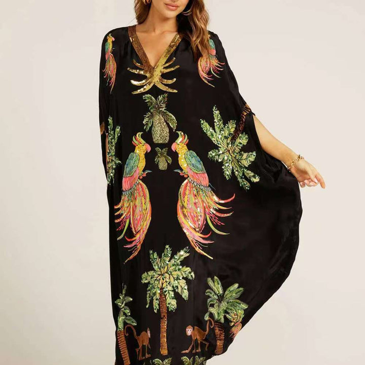 Luźny kaftan sięgający kostek - Luana