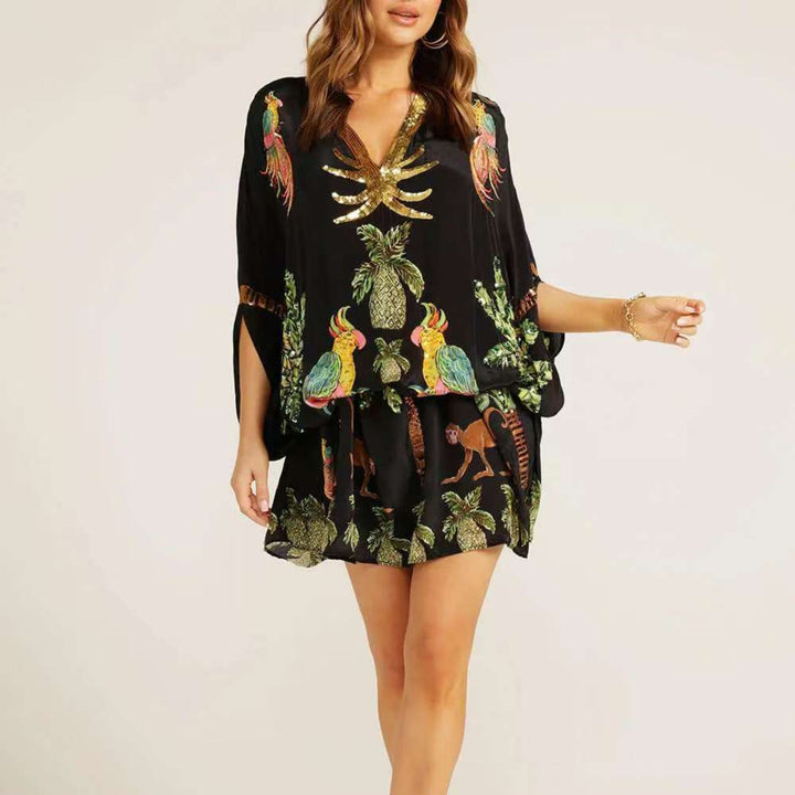 Luźny kaftan sięgający kostek - Luana