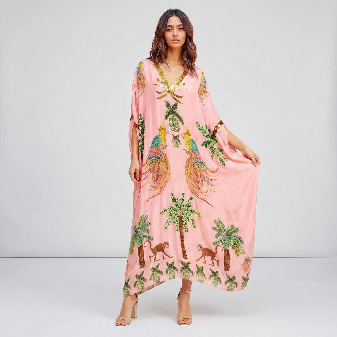 Luźny kaftan sięgający kostek - Luana