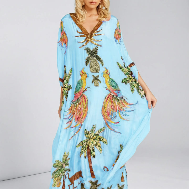 Luźny kaftan sięgający kostek - Luana