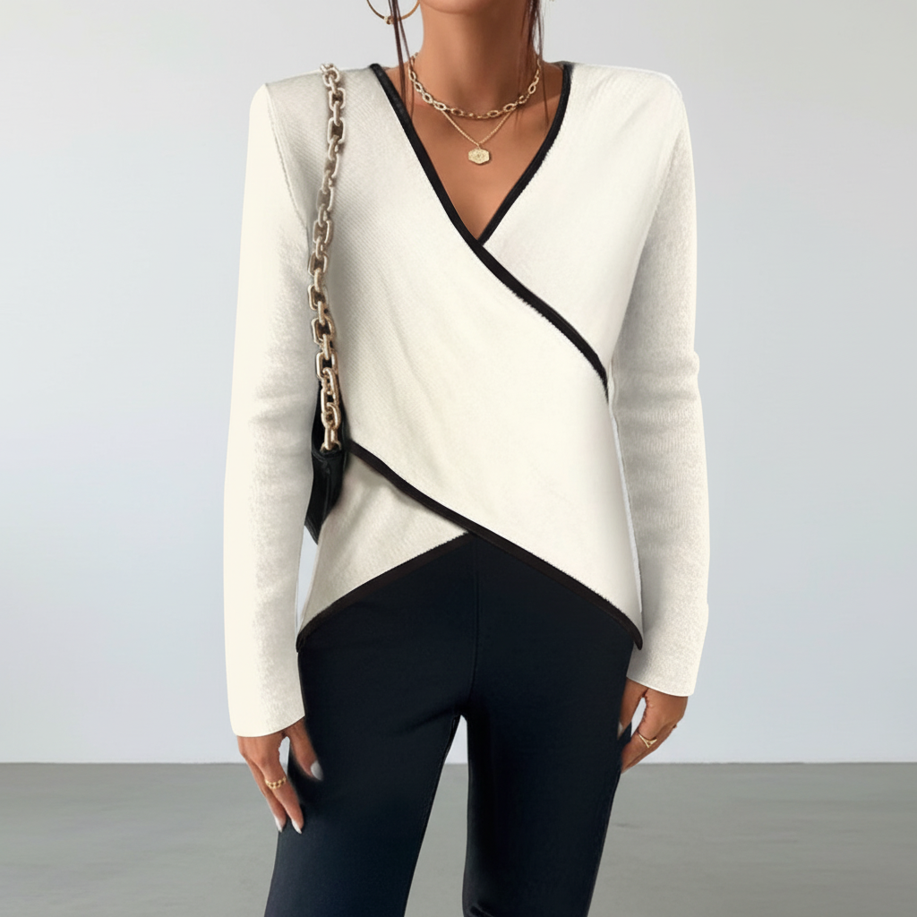 Sweter z dekoltem w serek - Karin