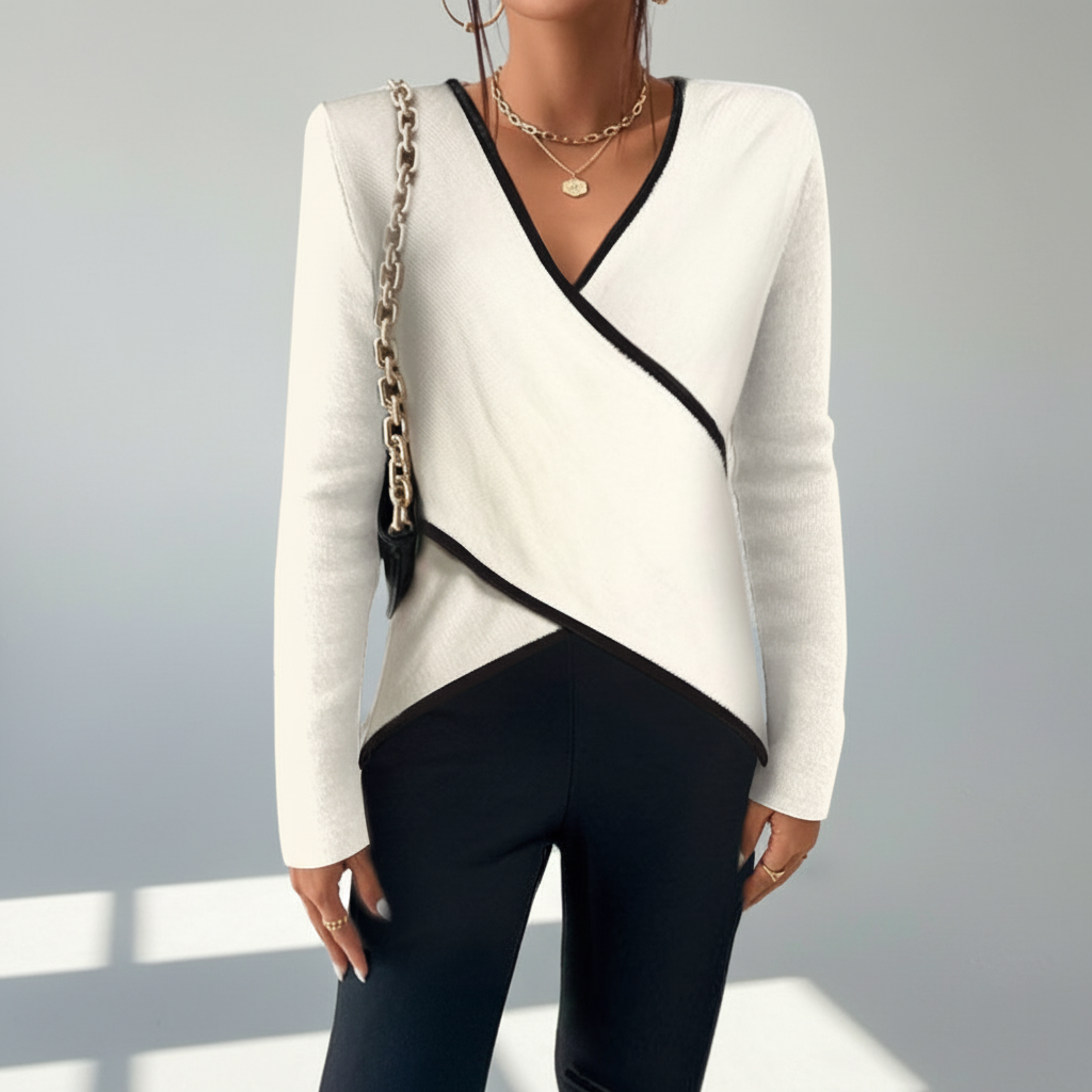 Sweter z dekoltem w serek - Karin
