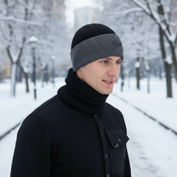 Czapka wełniana z pasującym szalem - WarmCombo