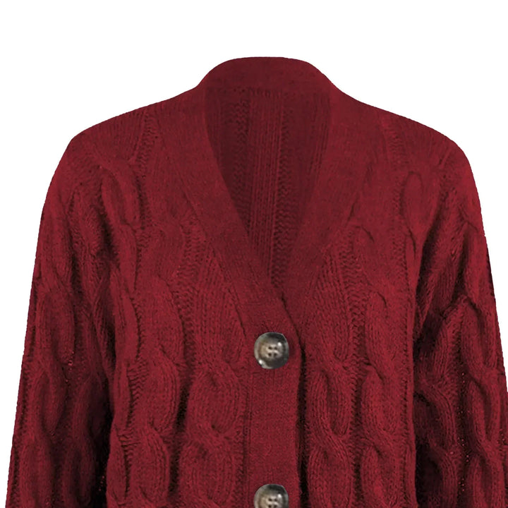 Roksana | Damski sweter z dzianiny z dekoltem w serek