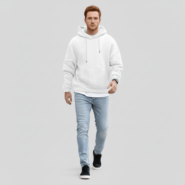 Sweter warkoczowy z kapturem - Carlos