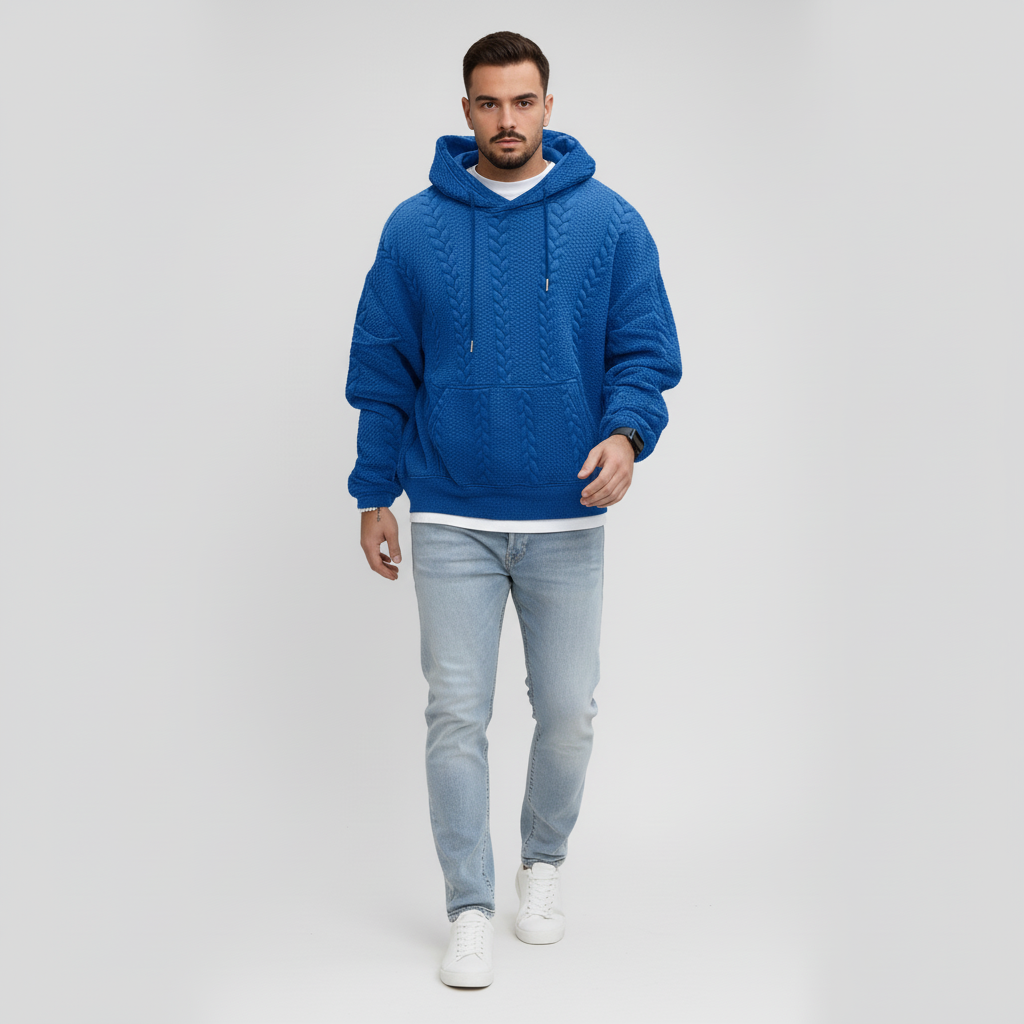 Sweter warkoczowy z kapturem - Carlos