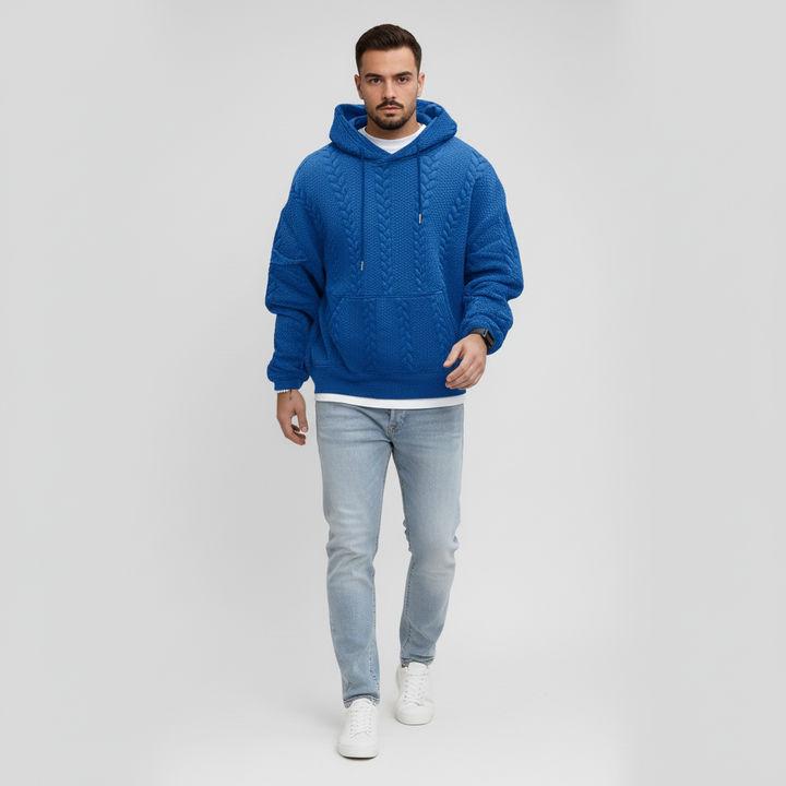 Sweter warkoczowy z kapturem - Carlos