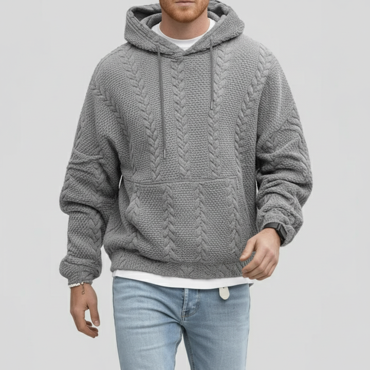 Sweter warkoczowy z kapturem - Carlos