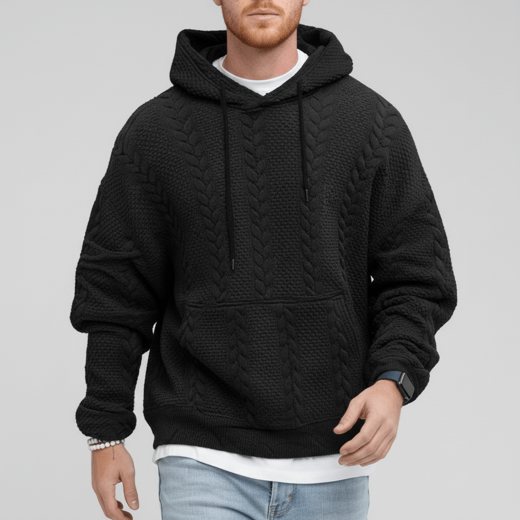 Sweter warkoczowy z kapturem - Carlos