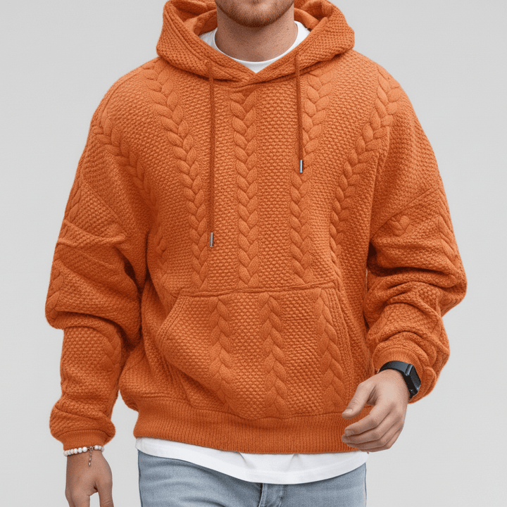 Sweter warkoczowy z kapturem - Carlos