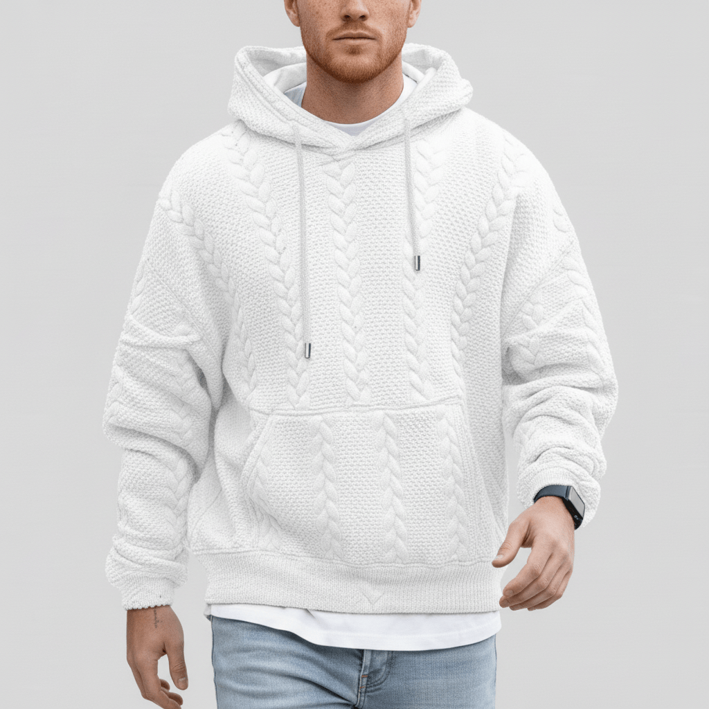 Sweter warkoczowy z kapturem - Carlos