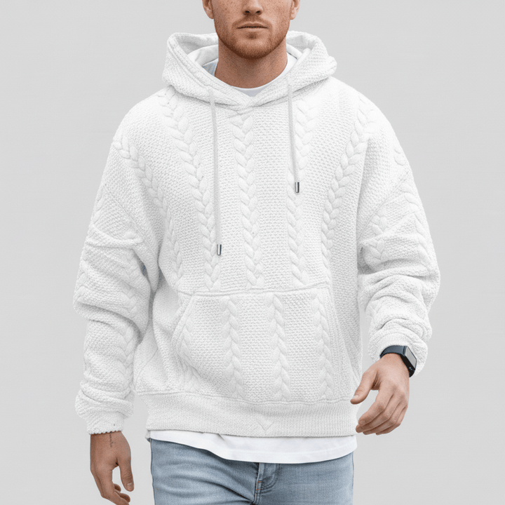 Sweter warkoczowy z kapturem - Carlos