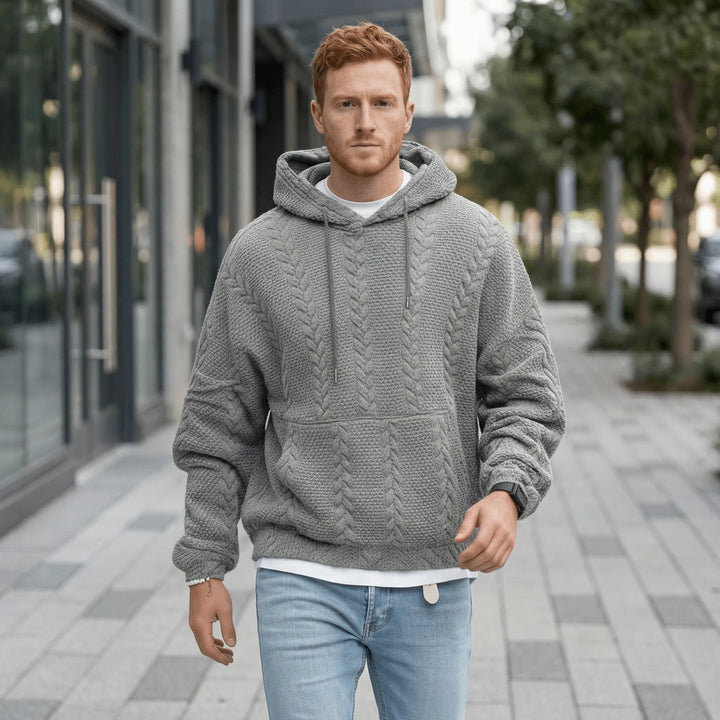 Sweter warkoczowy z kapturem - Carlos