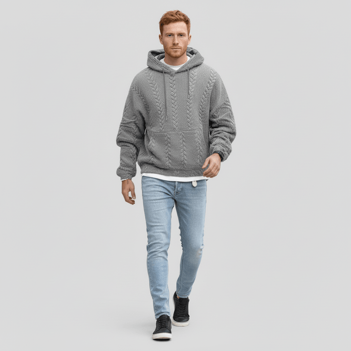Sweter warkoczowy z kapturem - Carlos