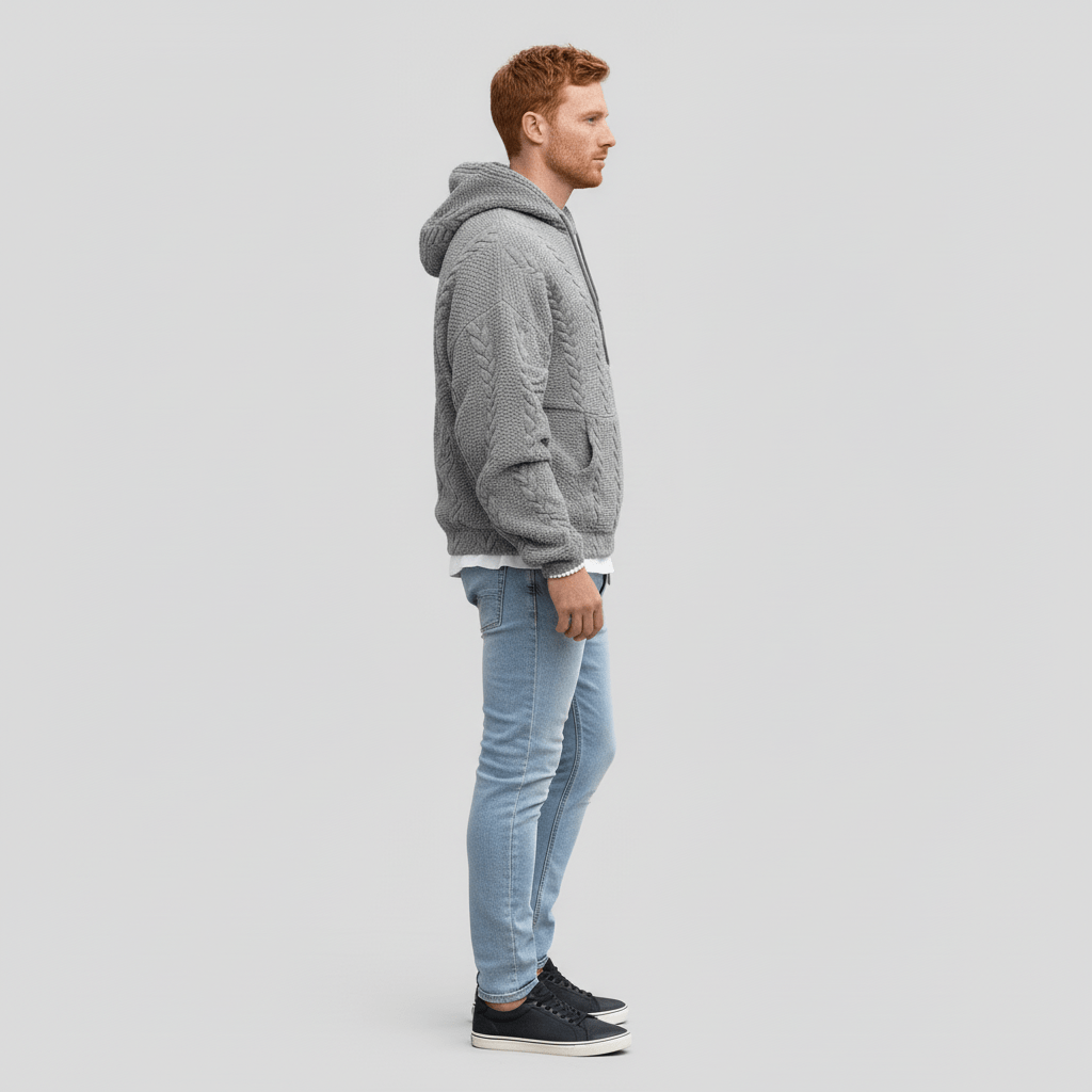 Sweter warkoczowy z kapturem - Carlos