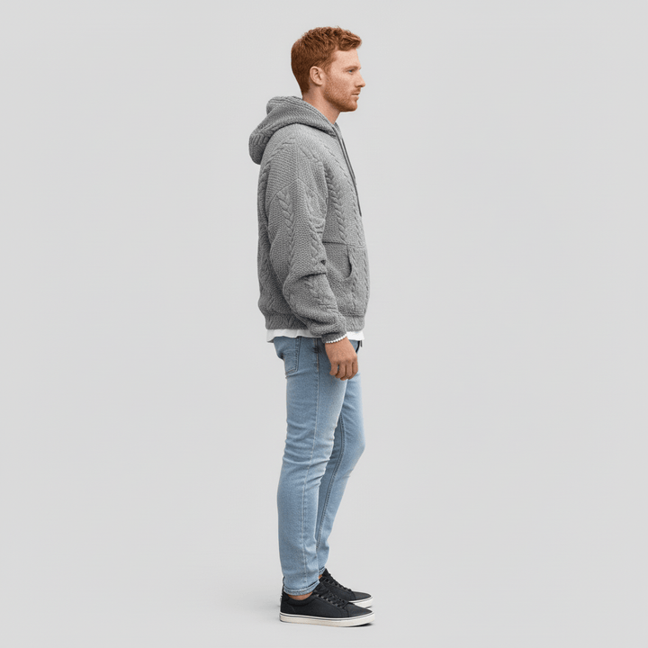 Sweter warkoczowy z kapturem - Carlos
