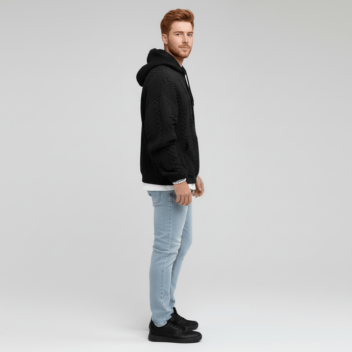 Sweter warkoczowy z kapturem - Carlos