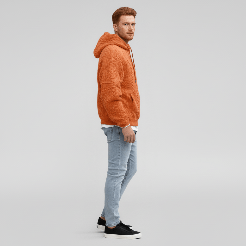 Sweter warkoczowy z kapturem - Carlos