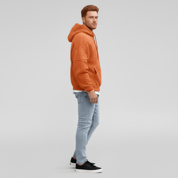 Sweter warkoczowy z kapturem - Carlos