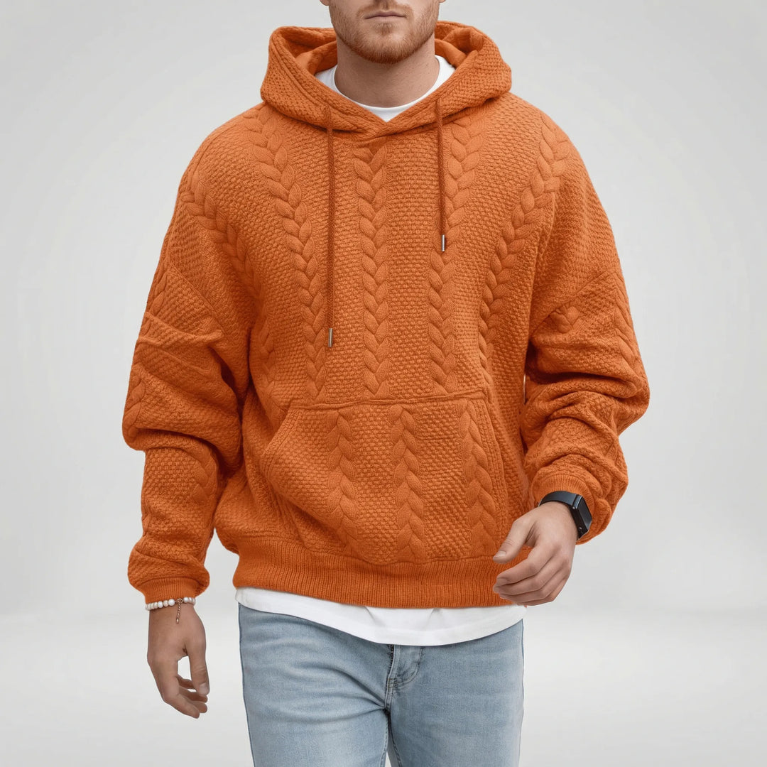 Sweter warkoczowy z kapturem - Carlos