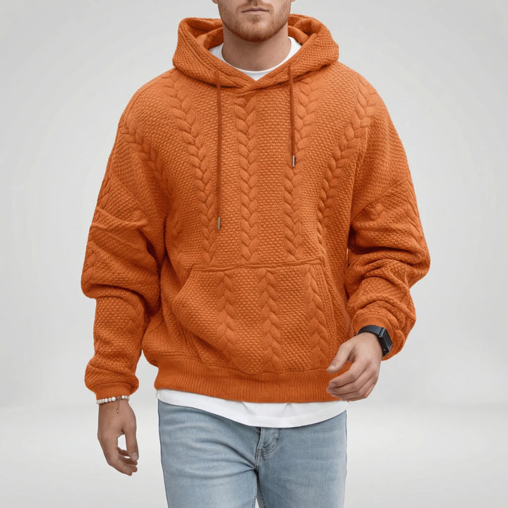 Sweter warkoczowy z kapturem - Carlos