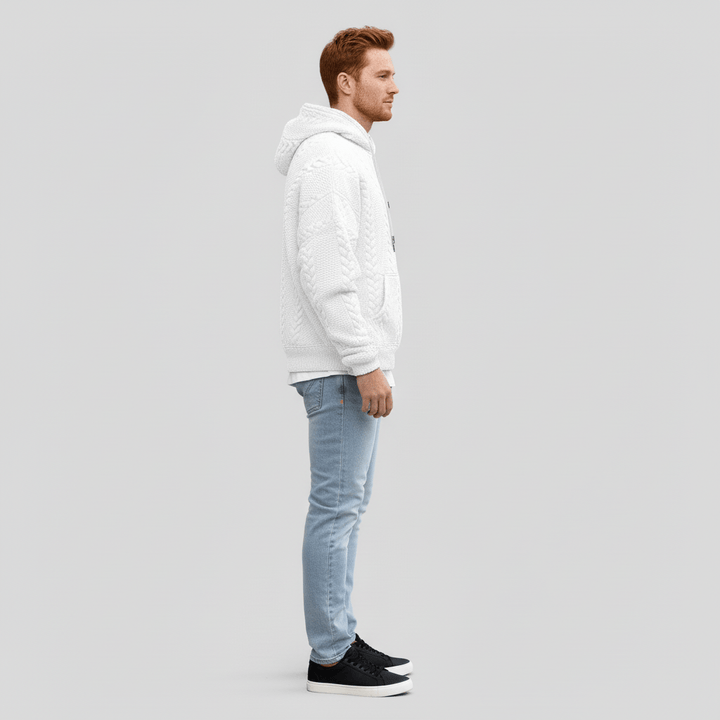 Sweter warkoczowy z kapturem - Carlos