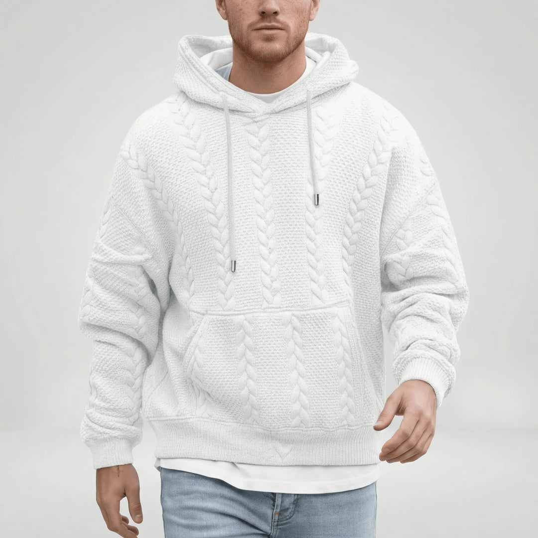 Sweter warkoczowy z kapturem - Carlos