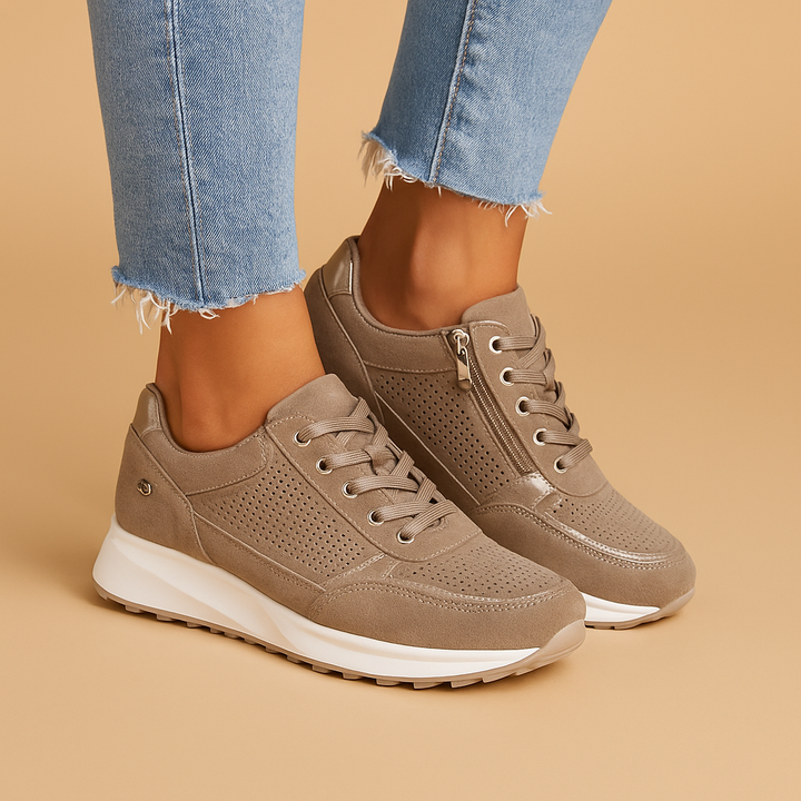 Kaminski | Oddychające lekkie sneakersy damskie z zamkiem błyskawicznym | Weronika