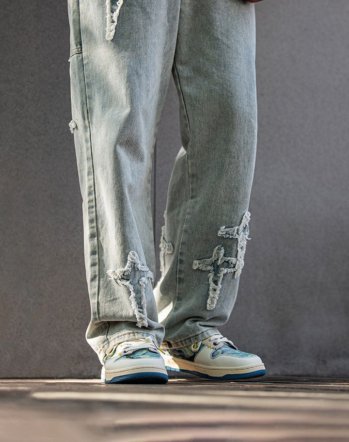 Artystyczne unisex sneakersy z designem nocnych gwiazd i wygodną podeszwą – Lior