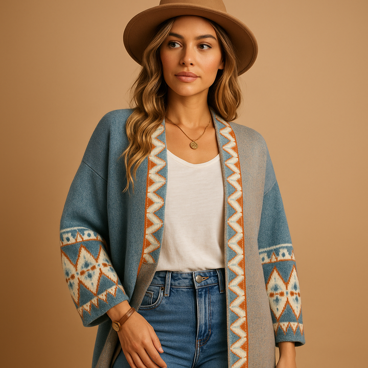 Kaminski | Boho damski kardigan żakardowy | Roksana