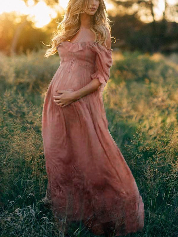 Boho Chic Suknia ciążowa z dekoltem w szpic - Elora