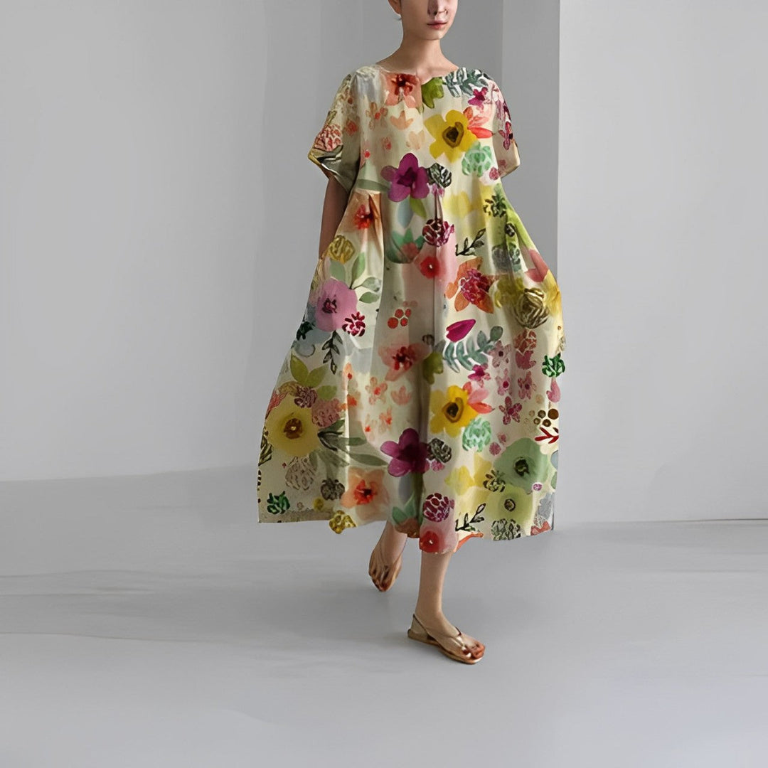 Boho-Kwiatowa Sukienka Maxi - FloraChic