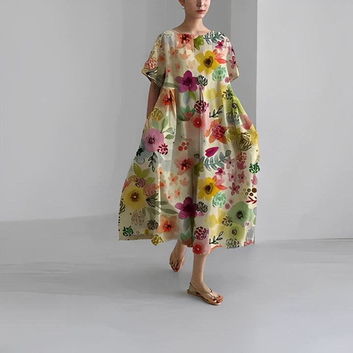 Boho-Kwiatowa Sukienka Maxi - FloraChic