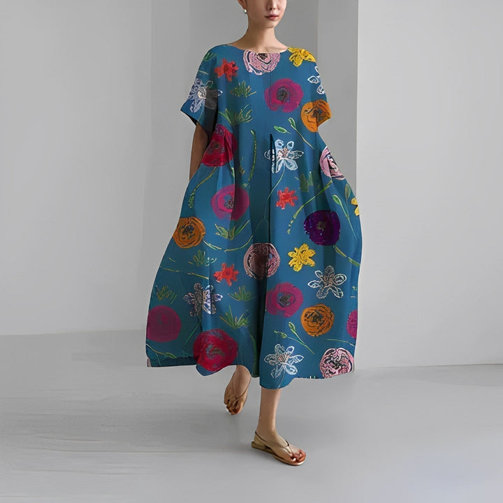 Boho-Kwiatowa Sukienka Maxi - FloraChic