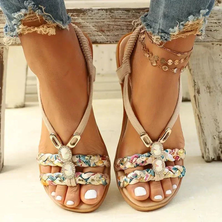 Boho-perły Slip-On letnie sandały – Amira