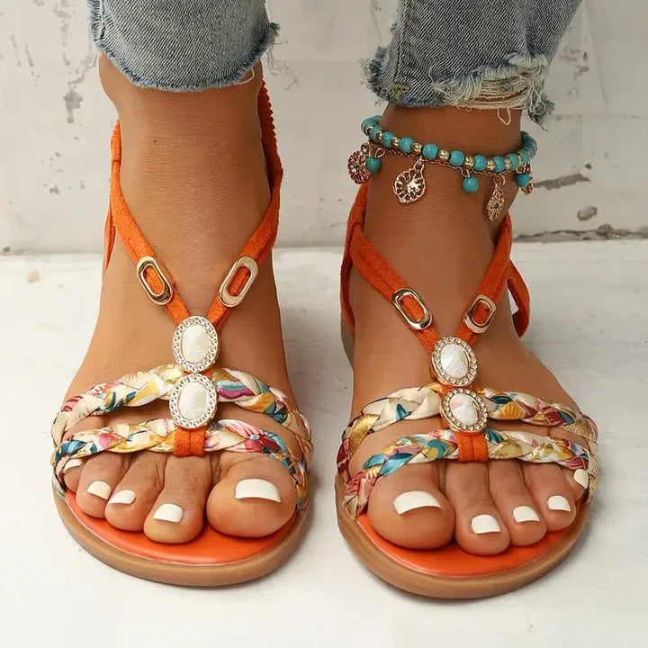 Boho-perły Slip-On letnie sandały – Amira