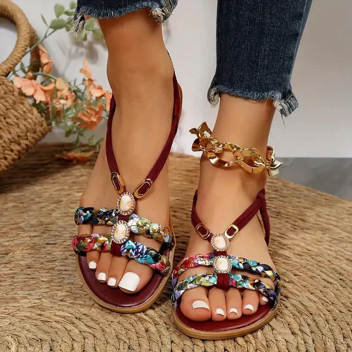 Boho-perły Slip-On letnie sandały – Amira
