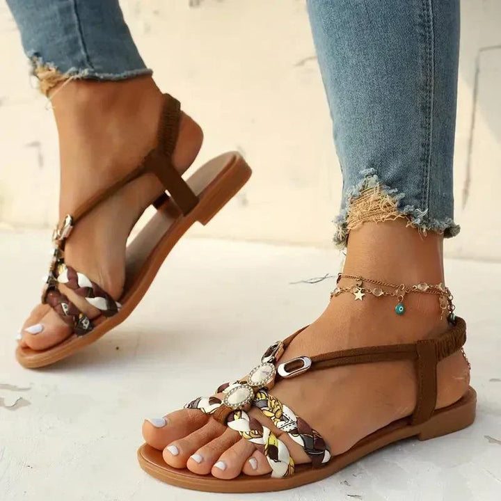 Boho-perły Slip-On letnie sandały – Amira
