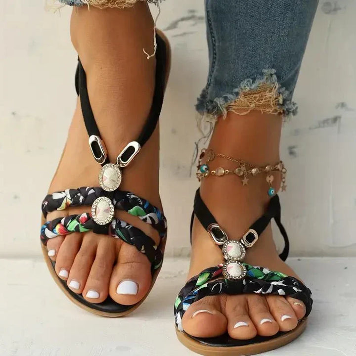 Boho-perły Slip-On letnie sandały – Amira