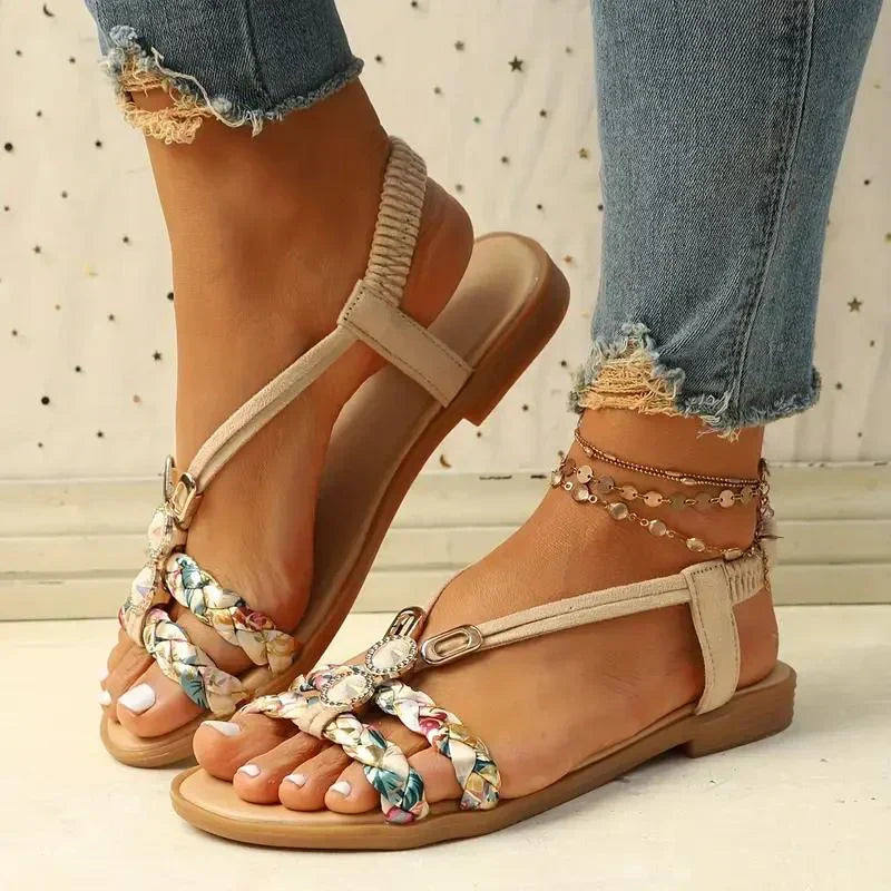 Boho-perły Slip-On letnie sandały – Amira