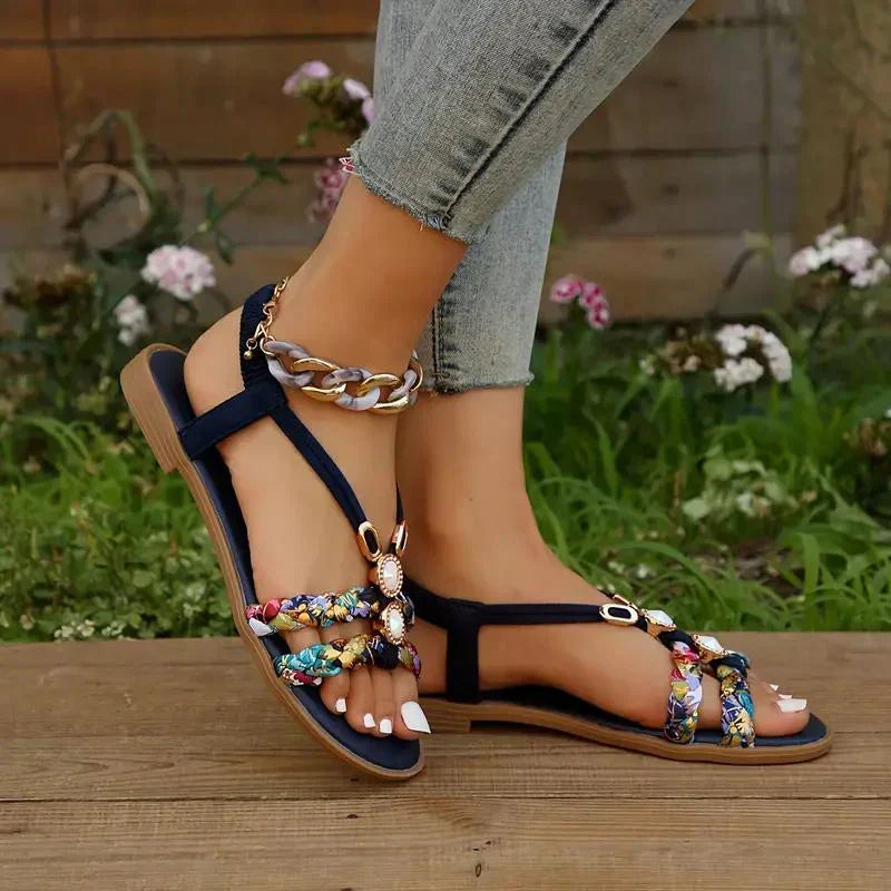 Boho-perły Slip-On letnie sandały – Amira