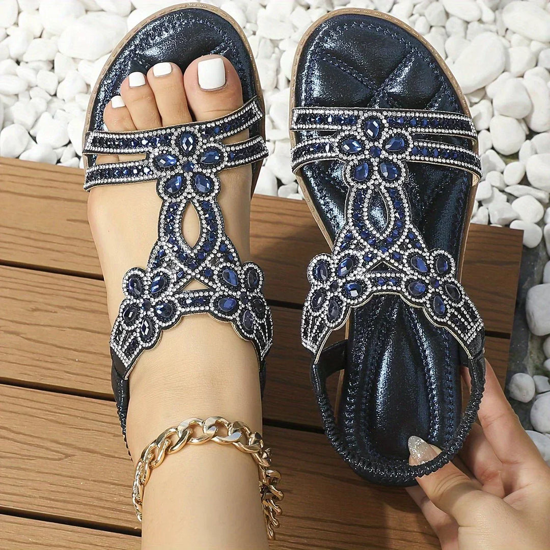 Boho Plażowe Sandały z Elastyczną Taśmą – Naima