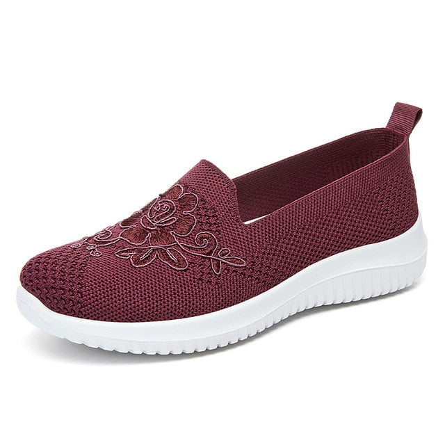 BreezeWalk Sandał | Oddychający Sandał Damski z Haftem